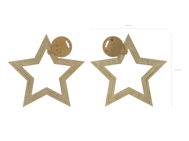 Zawieszki dekoracyjne Gwiazdy – szczegół brokatowego wykończenia