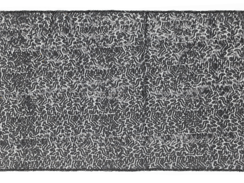 Bieżnik cekinowy czarny 0,3 x 5 m