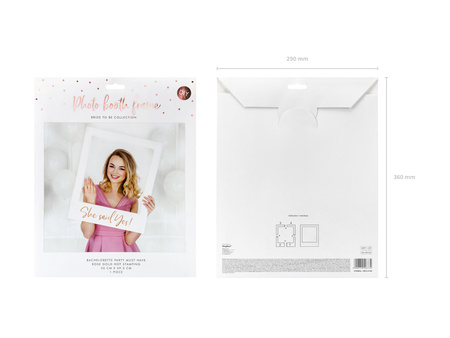 Ramka selfie She said yes, różowe złoto, 50x59,5cm