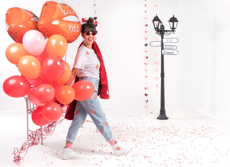 Balon foliowy Usta, 86.5x65 cm, mix