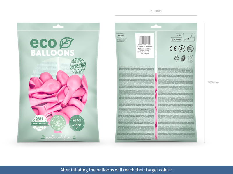 Balony Eco pastelowe różowe 30 cm - zbliżenie na kolor