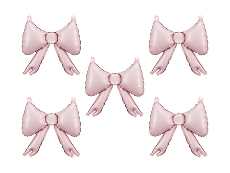 Balony foliowe do girland Kokardy, 25,5 x 25 cm, pudrowy róż (1 op. / 5 szt.)