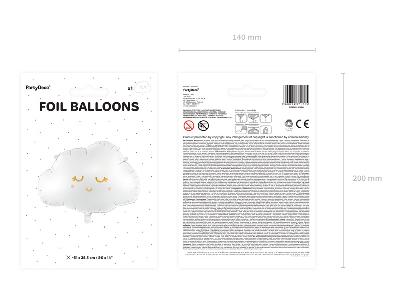 Balon foliowy Chmurka 51x35,5cm - zdjęcie 5
