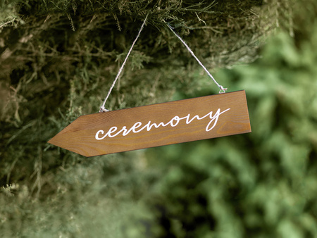 Drewniany drogowskaz  Ceremony, 36x7,5cm