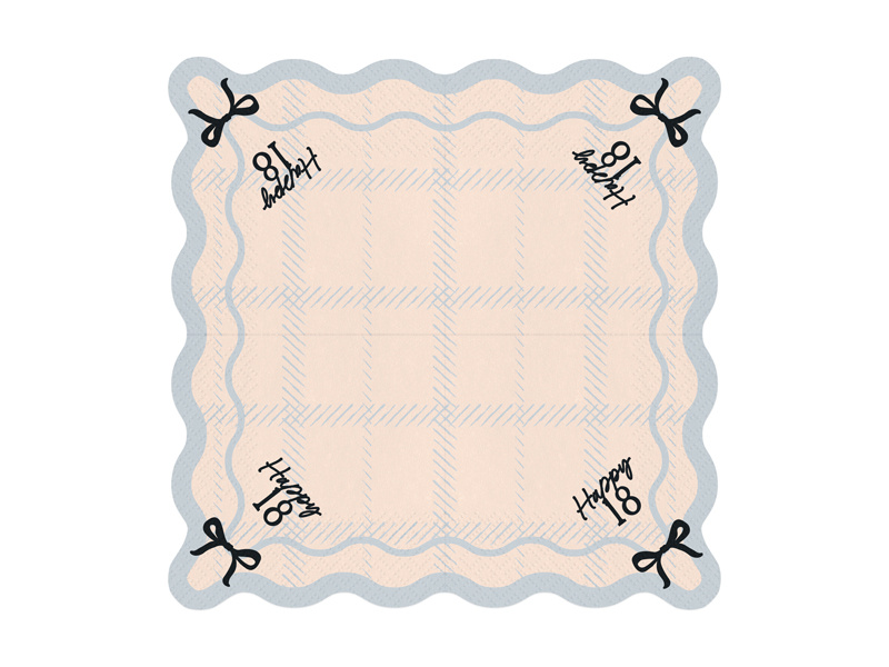 Serwetki Happy 18, kolorowe, detal wzoru