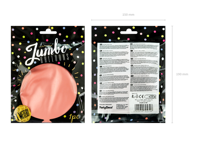 Balon okrągły 1m Metallic Rose Gold - zdjęcie 2