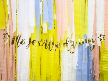 Baner Moje urodziny, złoty, 16,5x90cm