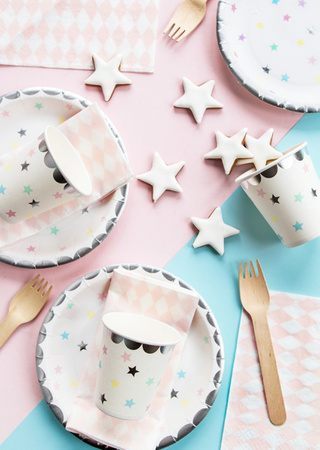 Kubeczki Jednorożec - Gwiazdki, 180 ml (1 op. / 6 szt.)