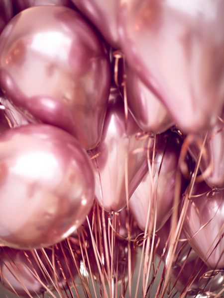 Balony Glossy różowe złoto 30cm - aranżacja imprezowa