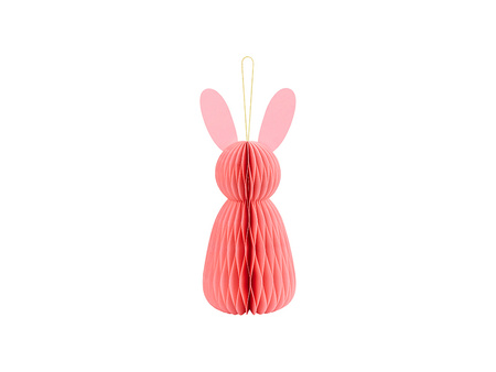 Dekoracja papierowa honeycomb Króliczek, różowy, 30 cm