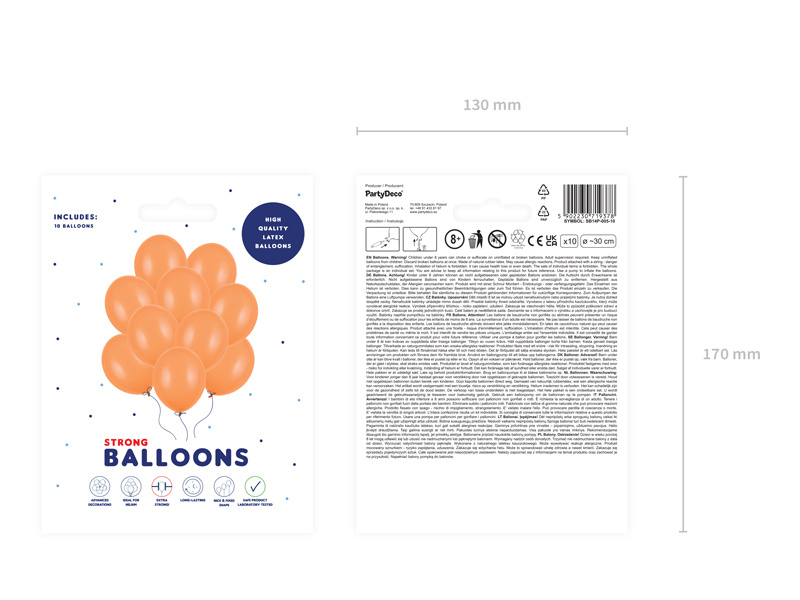 Balony Strong 30cm Pastel Mand. Orange – balony w kolorze mandarynkowym