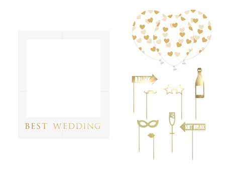 Zestaw z ramką selfie - Best Wedding