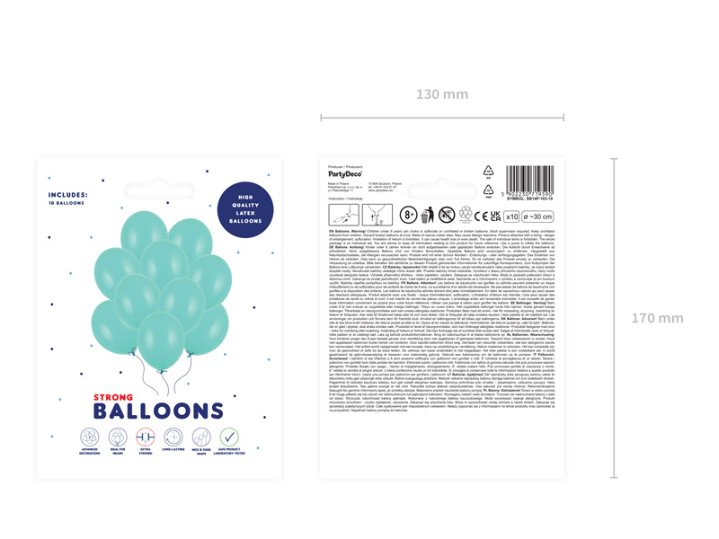 Balony Strong Pastel Mint Green z bliska