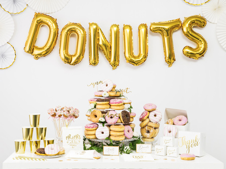 Ozdobne pudełka na ciasto - Thank you, złoty, 14x8,5x14cm (1 op. / 10 szt.)