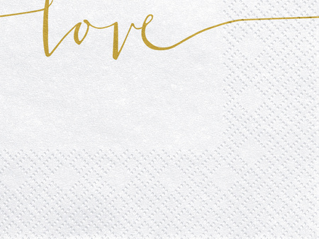 Serwetki Love, złoty, 33x33cm (1 op. / 20 szt.)