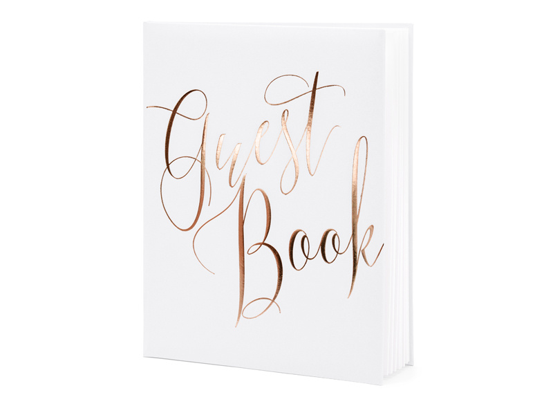 Księga Gości Guest book, biała, 20x24,5cm, 22 kartki - okładka