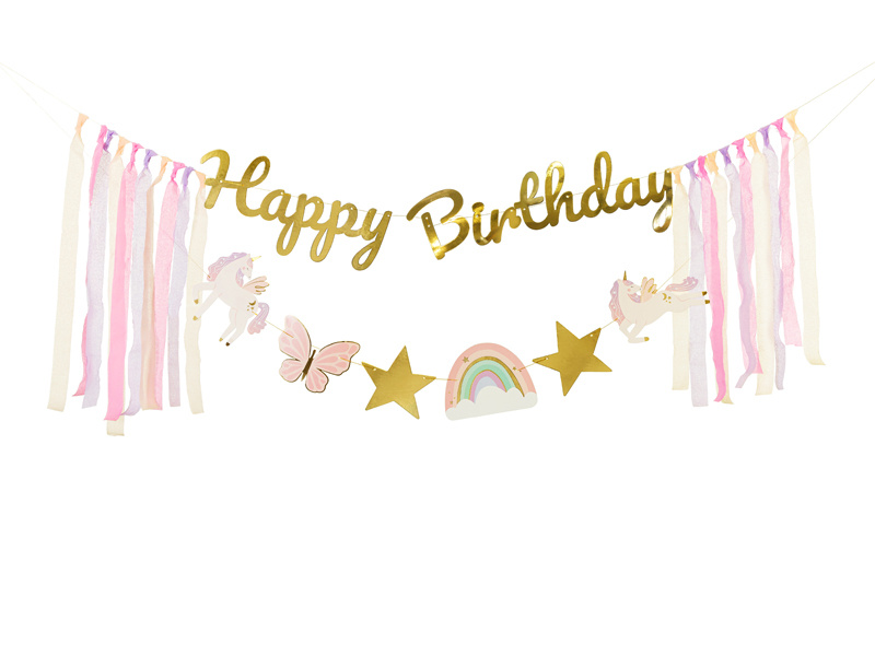Baner Happy Birthday Jednorożec - widok ogólny