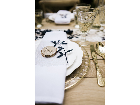 Dekoracja Gałązki z listkami, c. granat (1 op. / 9 szt.)