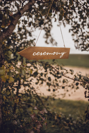 Drewniany drogowskaz  Ceremony, 36x7,5cm