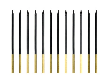 Świeczki urodzinowe gładkie, czarny, 14 cm (1 op. / 12 szt.)