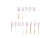 Świeczki urodzinowe Happy Birthday, 2,5 cm, fioletowy (1 op. / 13 szt.)