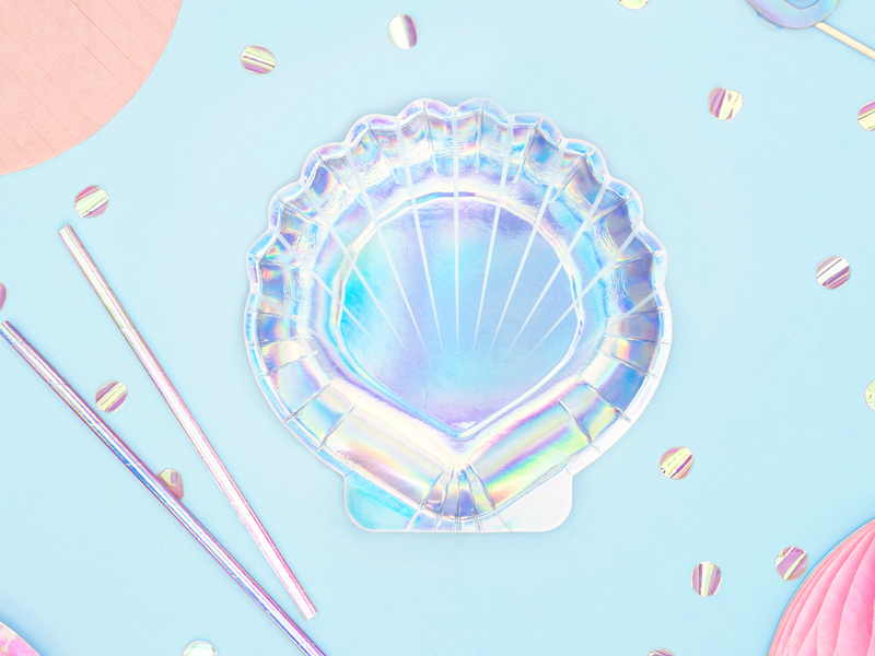 Talerzyki Syrenka Muszla opalizujące 18,5cm