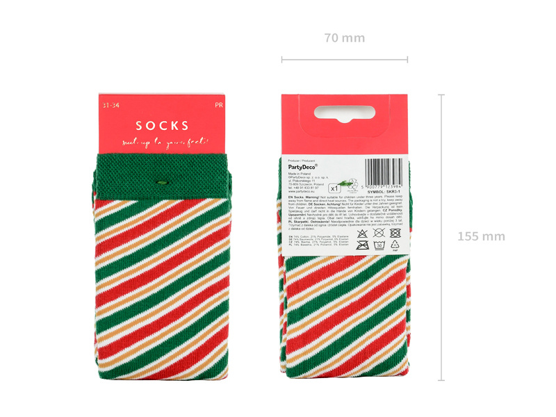 Skarpetki dziecięce paski, zestaw kolorów, rozmiar 27-30