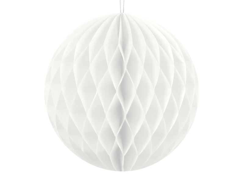 Kula bibułowa biała 10 cm - zdjęcie 1