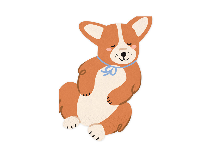 Serwetki Corgi w różnych kolorach