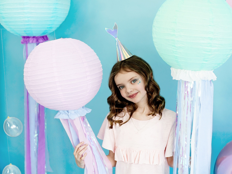 Lampion papierowy jasnoróżowy 35cm - zdjęcie 4