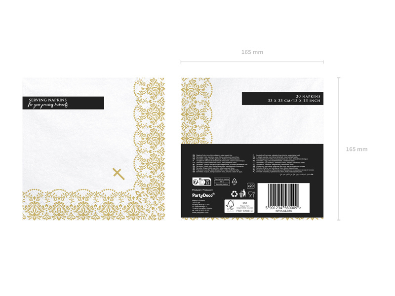 Serwetki komunijne z ornamentem, elegancka dekoracja stołu