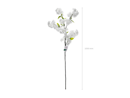 Sztuczny kwiat - Kwitnąca Wiśnia, 97 cm, biały