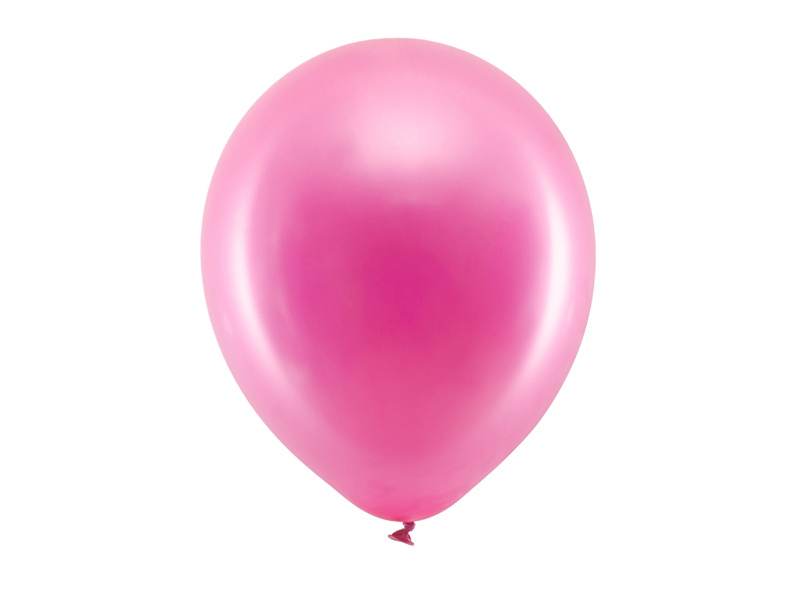 Balony Rainbow 30cm metalizowane fuksja - opakowanie 100 sztuk