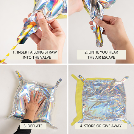 Balon foliowy kurtyna dwustronna Kwadrat, beżowo-granatowy, 35 x 35 cm (1 op. / 4 szt.)