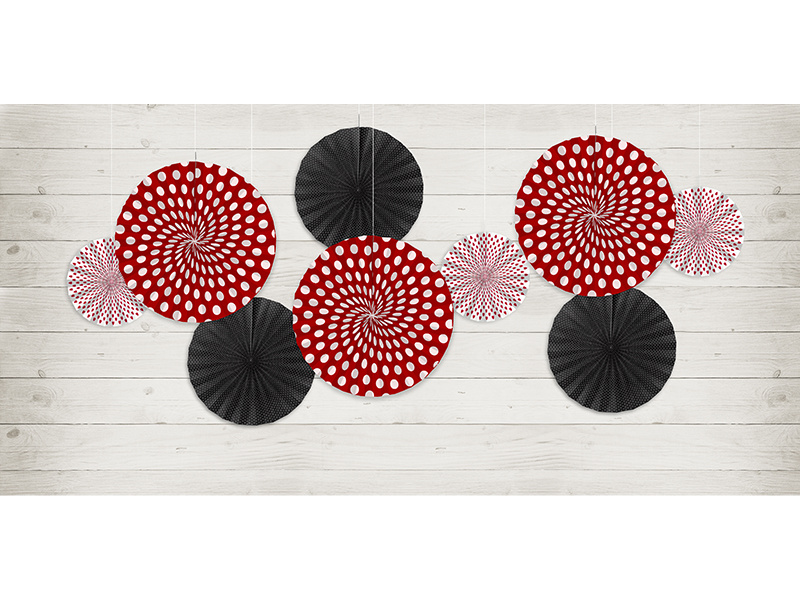 Zbliżenie na kolorowe rozety dekoracyjne – różne rozmiary