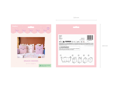 Pudełka na przekąski Kotki, mix (1 op. / 3 szt.)