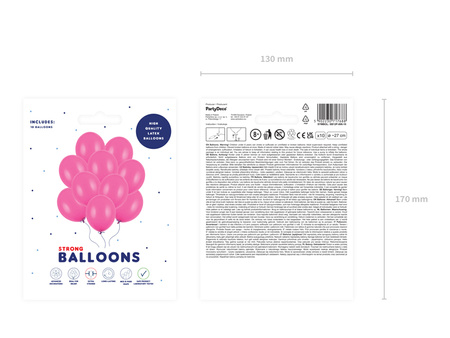 Balony Strong 27cm, Pastel Hot Pink (1 op. / 10 szt.)