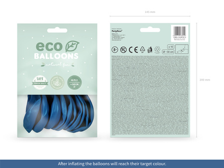 Balony Eco 30cm pastelowe, niebieski (1 op. / 10 szt.)