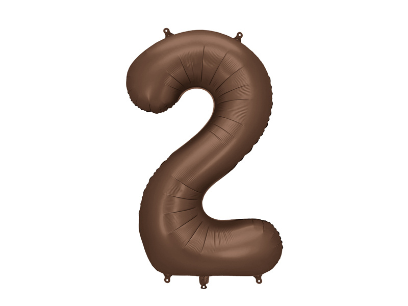 Balon foliowy cyfra 2 mocca 86cm