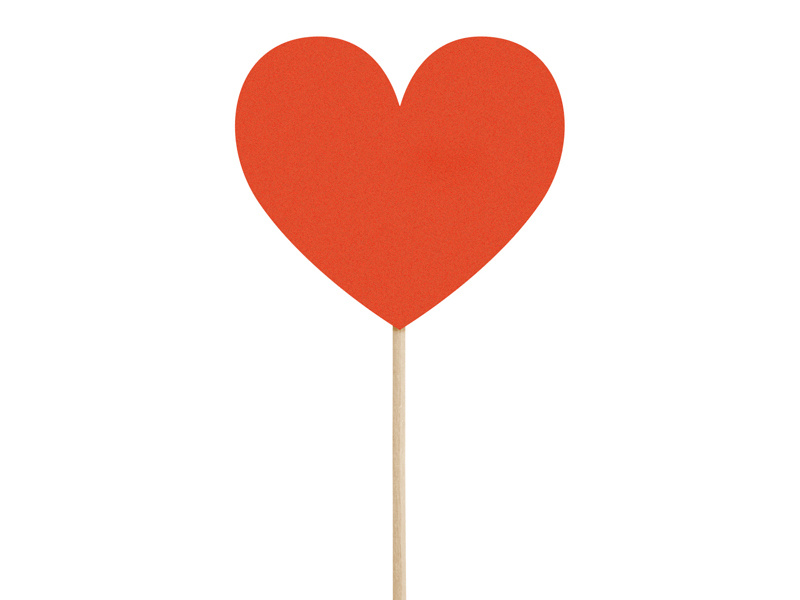 Dekoracje do muffinek Serca, 11 cm – prezentacja na muffinkach