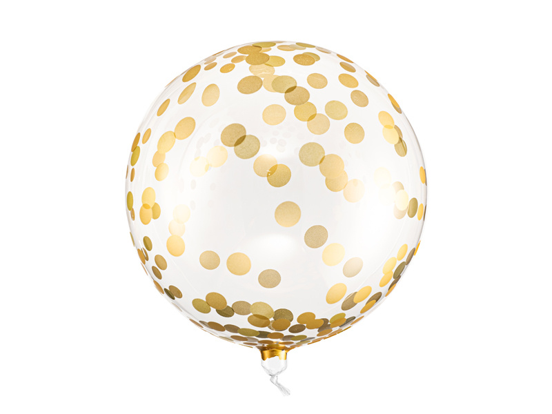 Balon kula w kropki, 40cm, złoty - zdjęcie 1