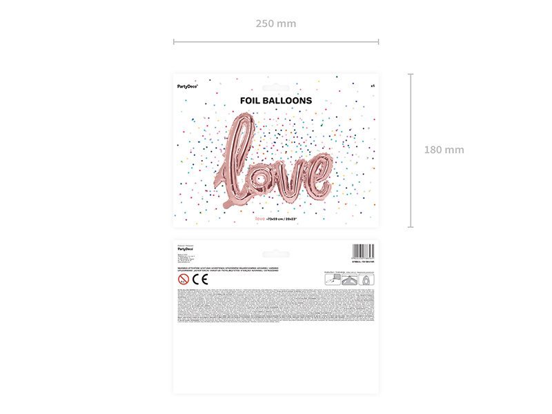 Balon foliowy Love różowe złoto 73x59cm - zdjęcie 2