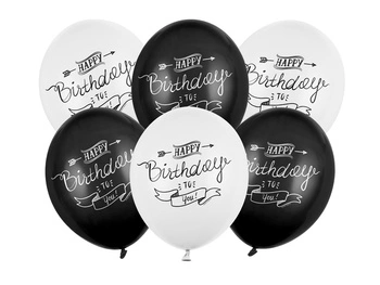Balony 30cm, Happy Birthday, Pastel mix (1 op. / 50 szt.)