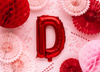 Balon foliowy Litera ''D'', 35cm, czerwony