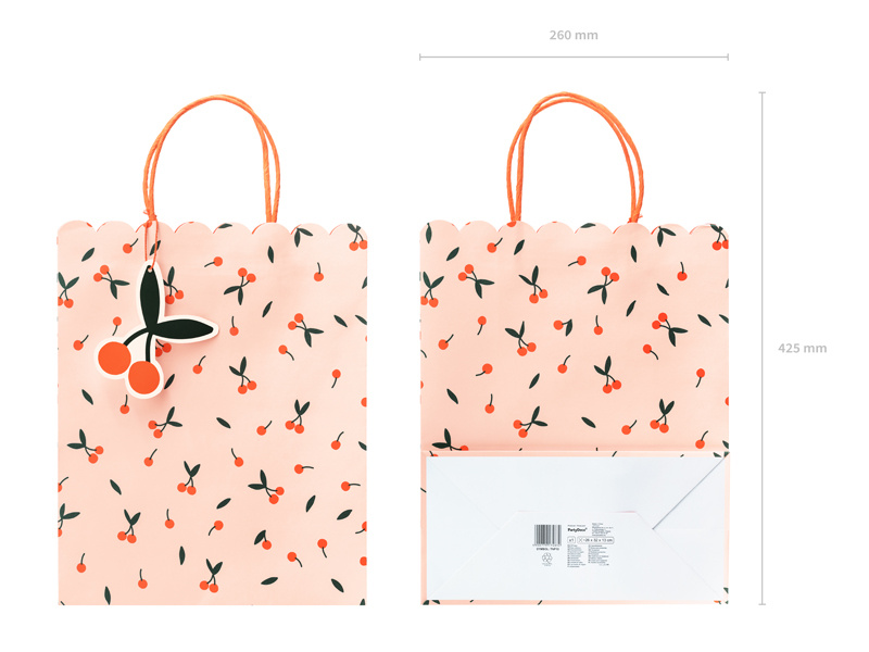 Torebki prezentowe Wisienki – wnętrze i uchwyty