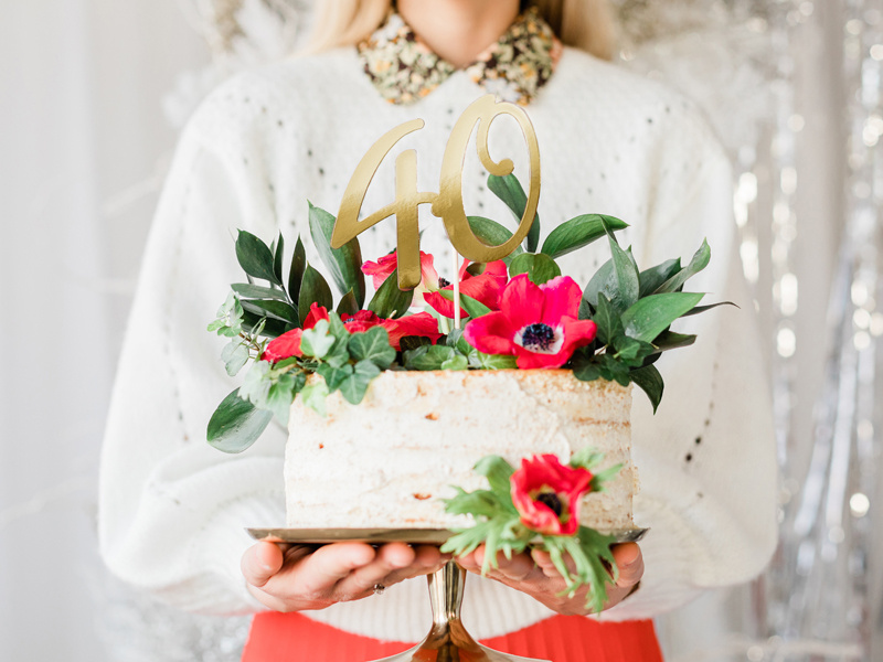 Topper na tort 40 złoty - zdjęcie 2