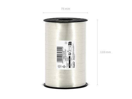 Wstążka plastikowa, biały, 5mm/225m