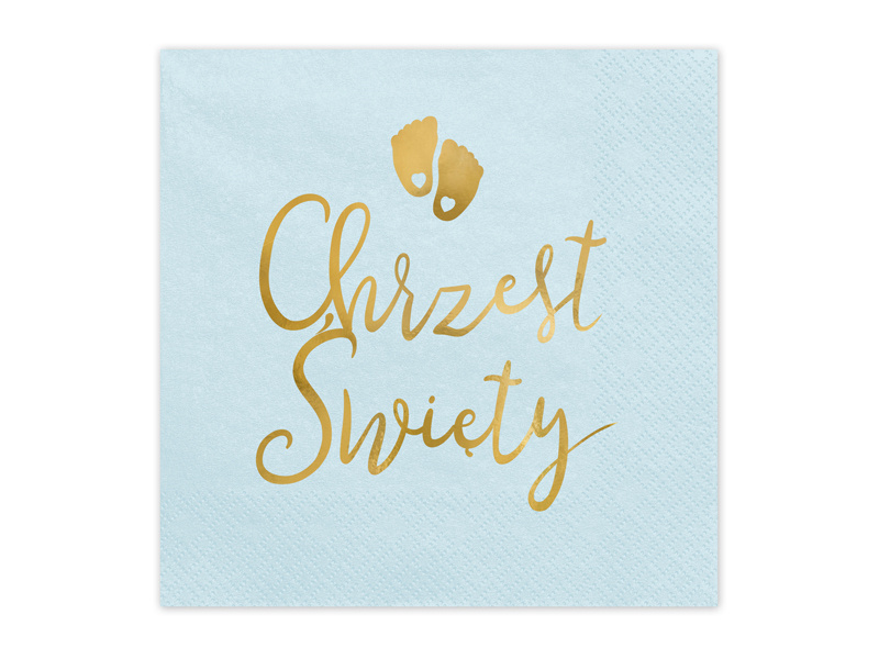 Serwetki Chrzest Święty jasny niebieski 33x33 cm – widok ogólny