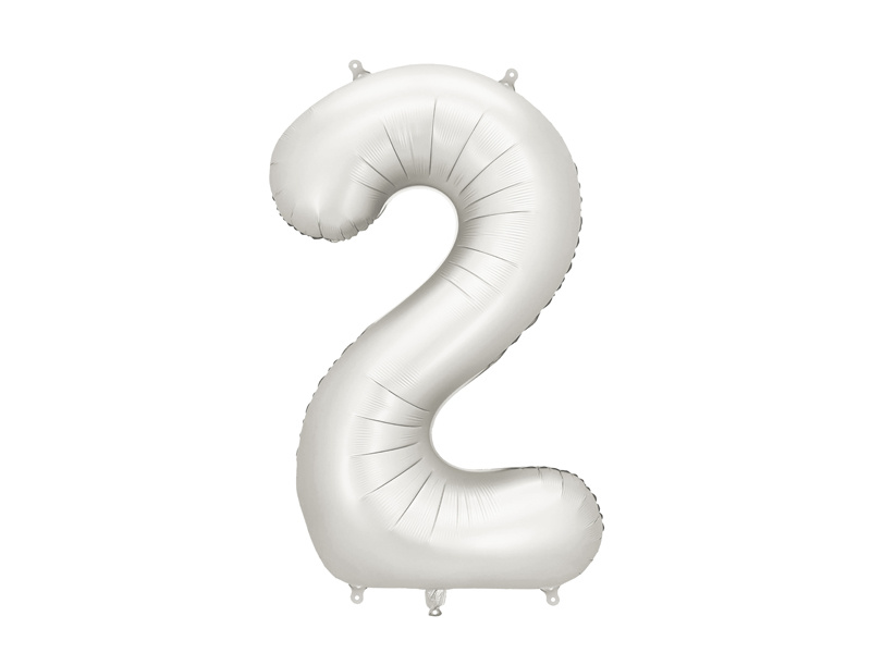 Balon foliowy cyfra 2 srebrny 86cm