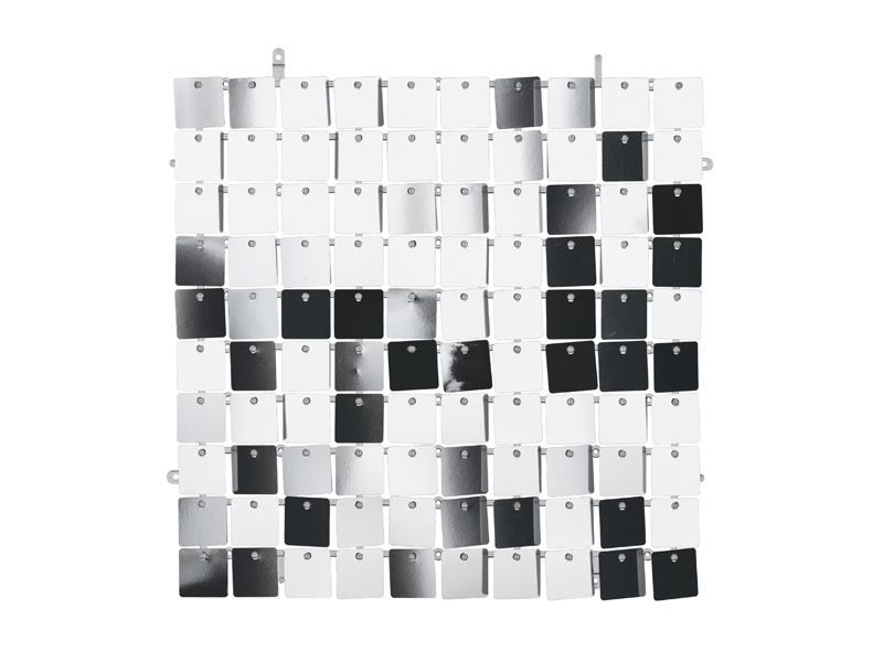 Panel cekinowy kwadraty srebrny 30x30 cm - zdjęcie 1